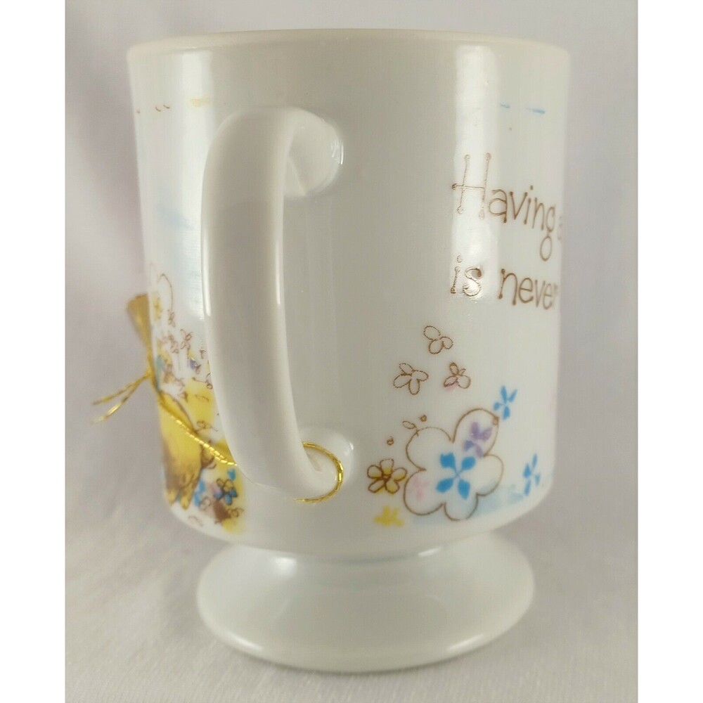 Vintage Gibson Happiness Coffee Tea Cup Little Boy Frog Rabbit Slingshot 70s - Picture 4 of 7